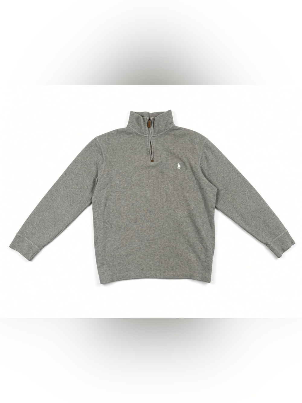 Polo Ralph Lauren Mens M Gray Heather 1/4 Zip Sweater Pony